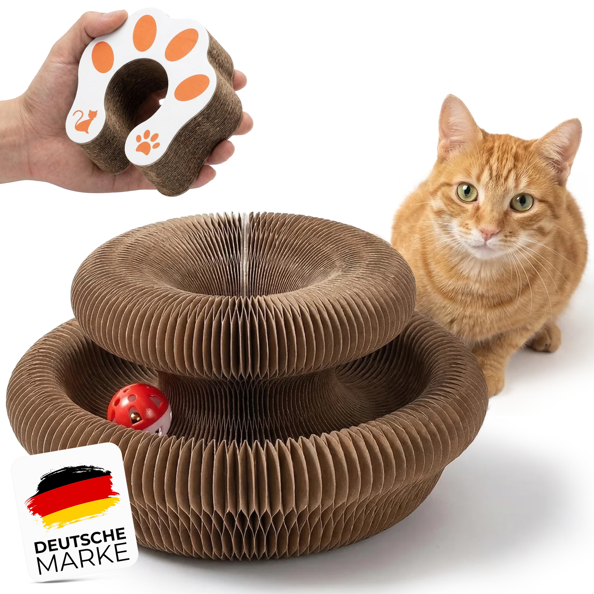 🎯 Interaktives Katzenspielzeug mit Ball & Kratzfläche 🐾