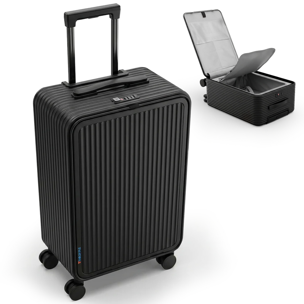 20 Zoll Aluminium Trolley Koffer mit Laptopfach, TSA Schloss & 4 Rollen