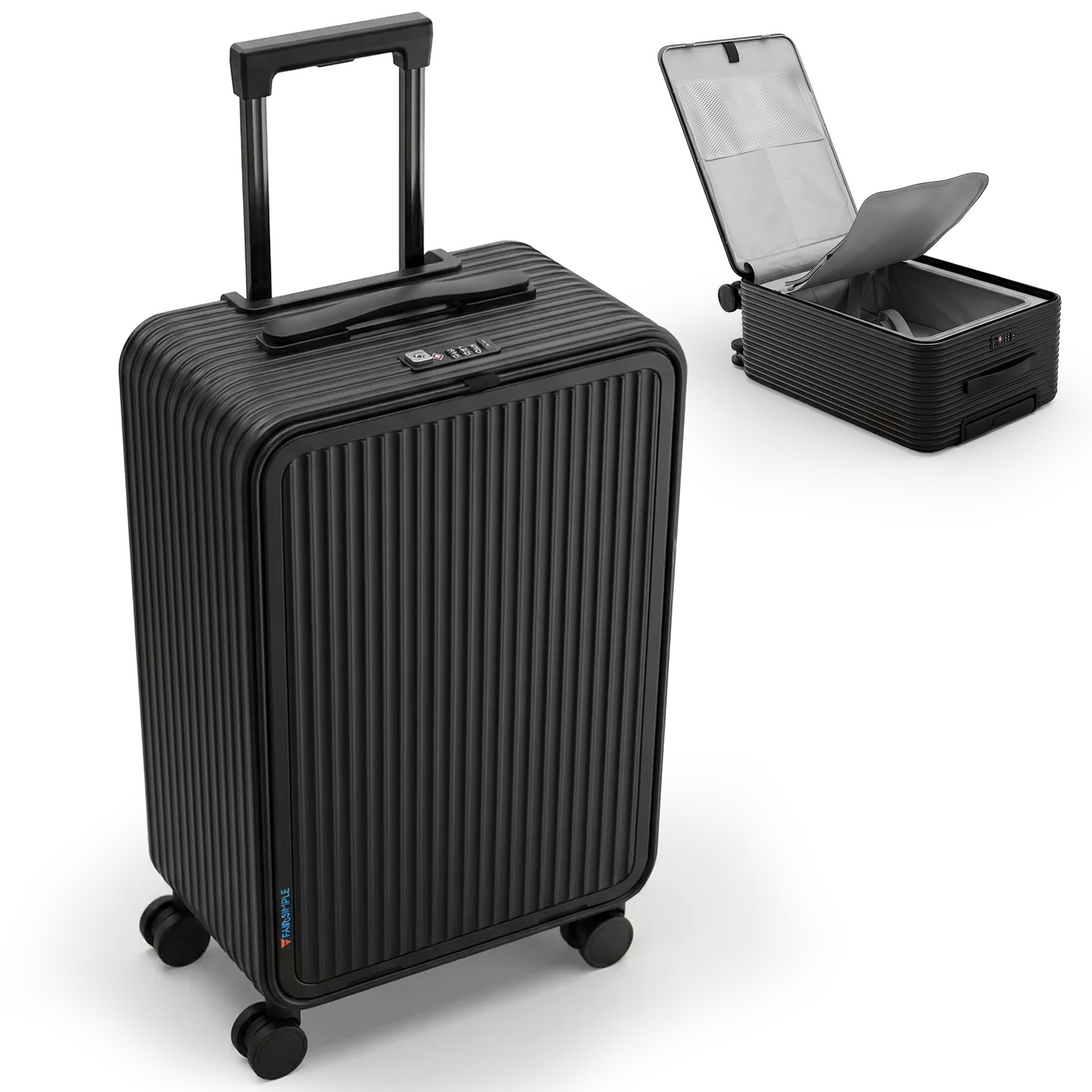 20 Zoll Alu Aluminium Trolley Koffer mit Laptopfach, TSA Schloss & 4 Rollen