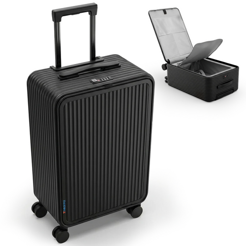 20 Zoll Alu Aluminium Trolley Koffer mit Laptopfach, TSA Schloss & 4 Rollen