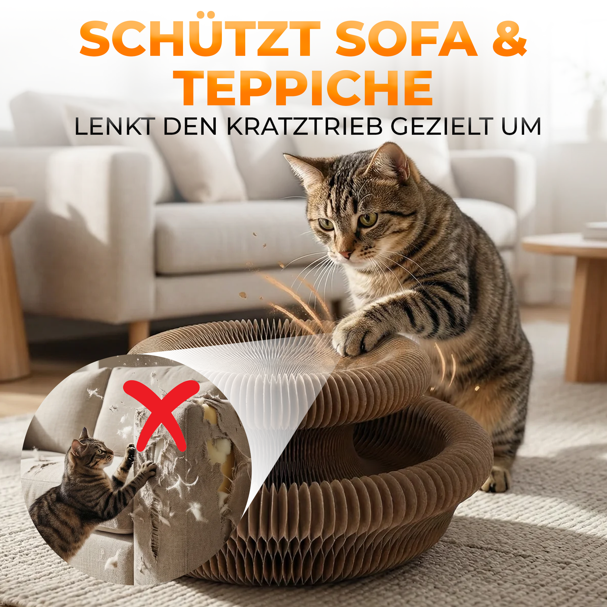 🎯 Interaktives Katzenspielzeug mit Ball & Kratzfläche 🐾