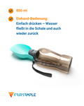 800 ml Tragbare Hundewasserflasche – Auslaufsicher & mit Trinknapf für unterwegs