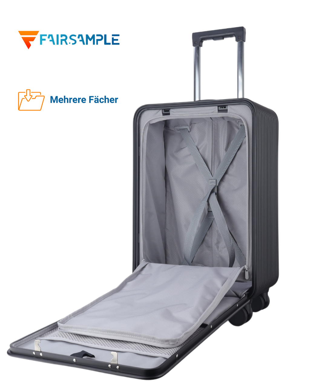 20 Zoll Alu Aluminium Trolley Koffer mit Laptopfach, TSA Schloss & 4 Rollen