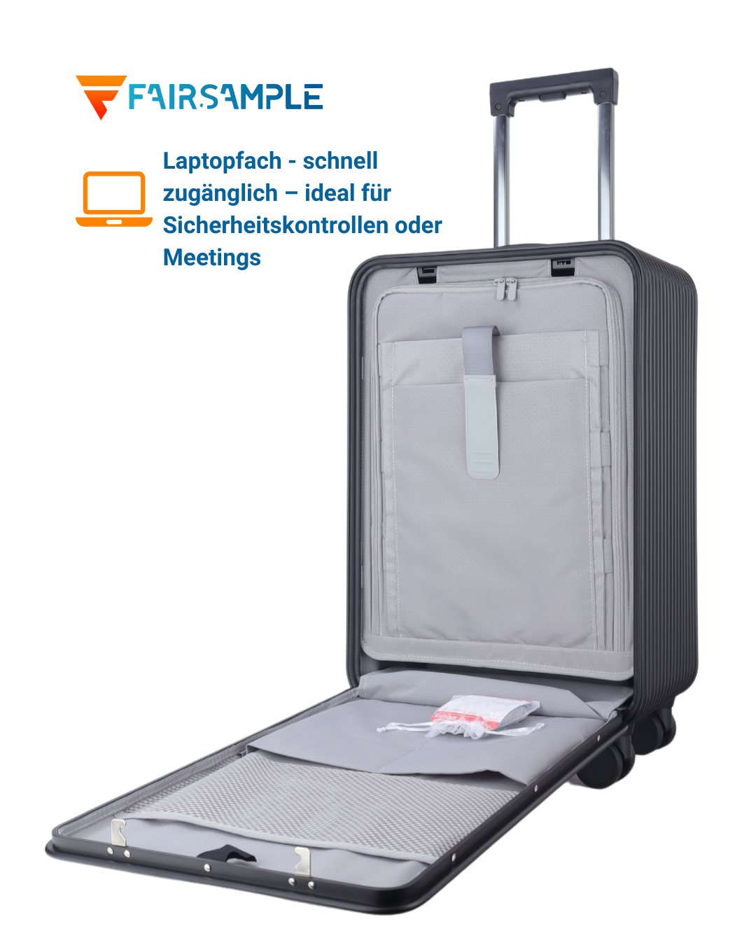 20 Zoll Alu Aluminium Trolley Koffer mit Laptopfach, TSA Schloss & 4 Rollen